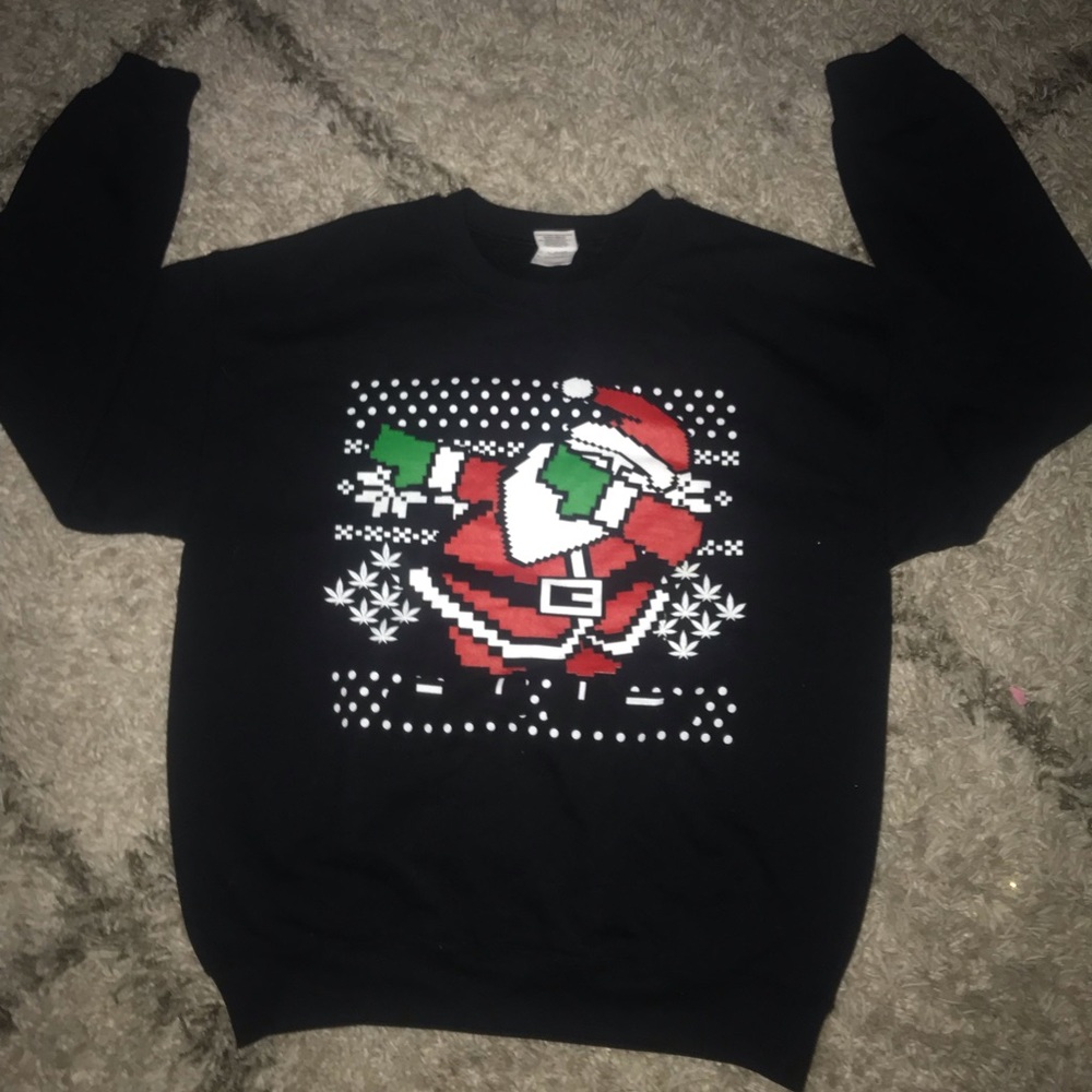 Funny ugly dabbing Santa Xmas Christmas sweater